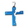 Edelstahlanhänger Kreuz in Blau-Metallic