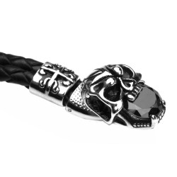 Lederarmband Geringelt Totenkopf