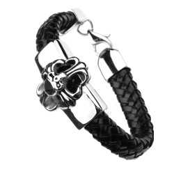 Lederarmband Totenkopf II