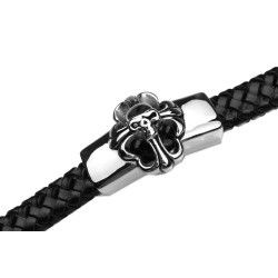 Lederarmband Totenkopf II