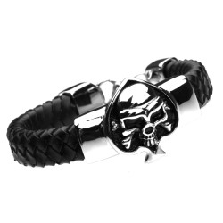 Lederarmband Totenkopf Pik Ass