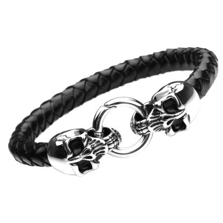 Lederarmband Totenkopf III