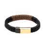 Lederarmband Goldene Streifen