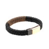 Lederarmband Goldene Streifen