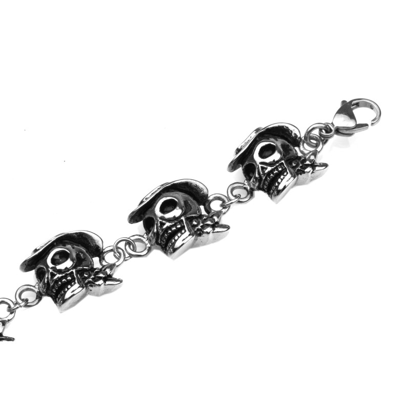 Steel Skull Chain – Totenkopf-Armband Für Männer