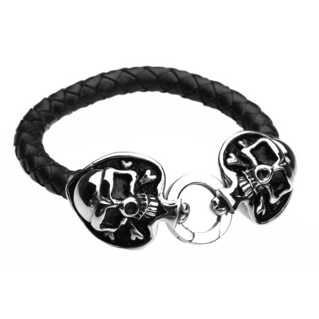 Lederarmband Totenkopf Pik Ass I