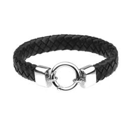 Lederarmband Schwarz Schlicht I