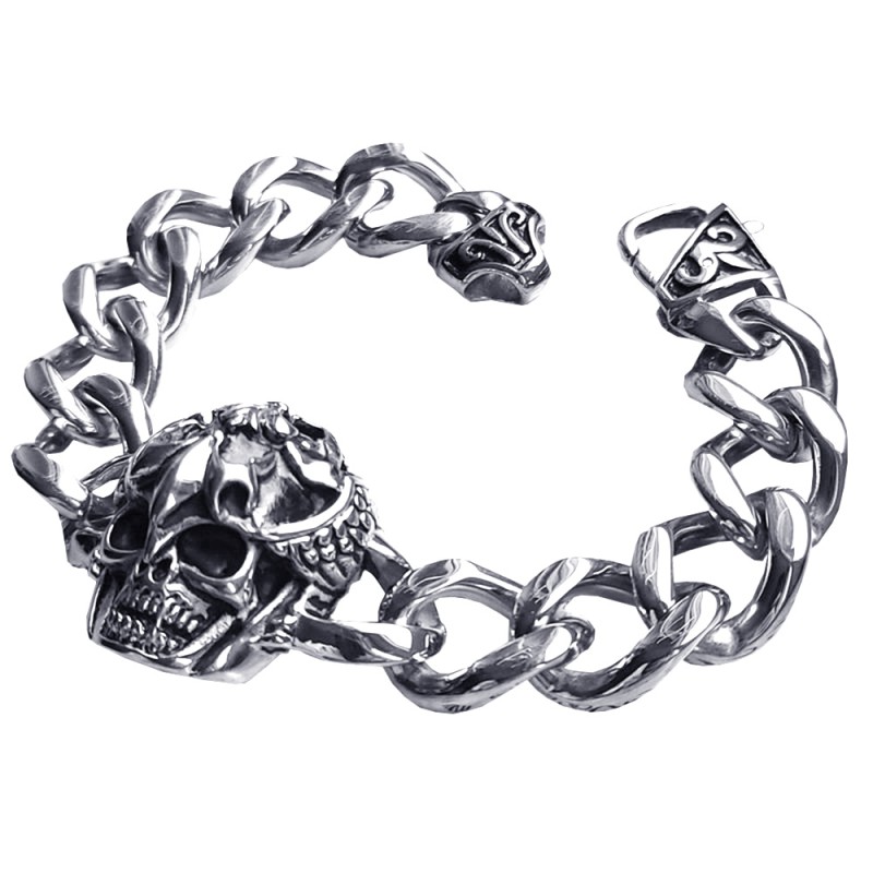 Edelstahl Armband Totenkopf