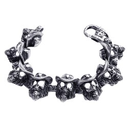 Edelstahl-Armband Totenkopf...