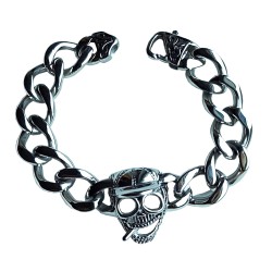 Edelstahlarmband Totenkopf Biker